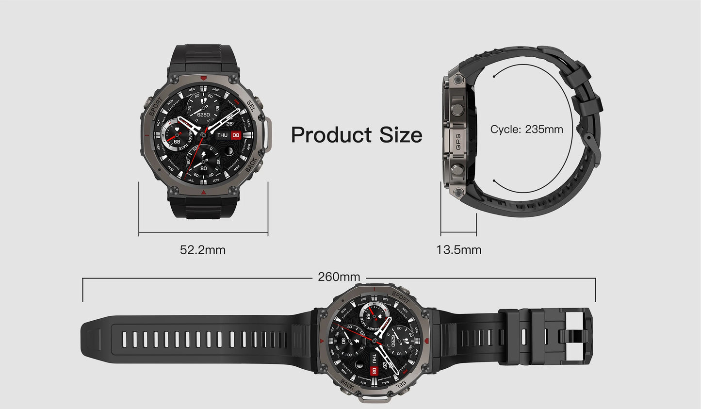IronPeak Ultra GPS Watch – Military-Style, Dual-Band GNSS, 5 ATM