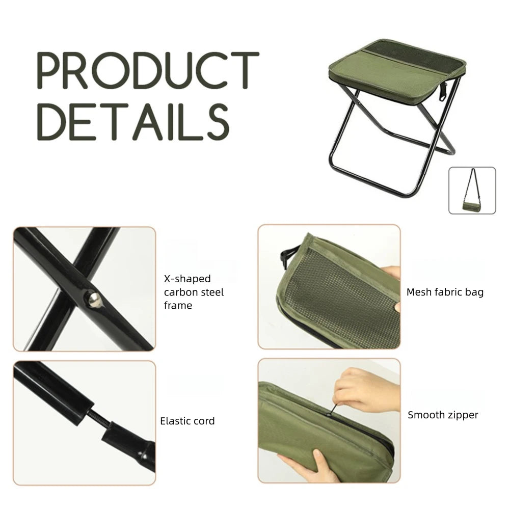 PackMate™ Folding Backpack Stool – Compact Outdoor Seat with Carry Bag