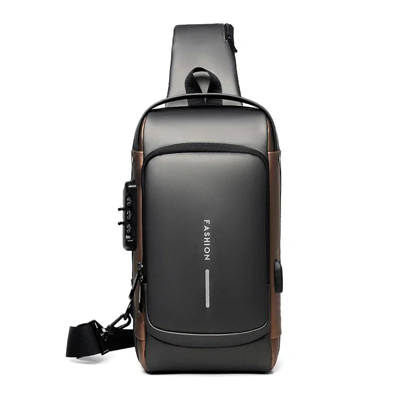 CityShield Luxury Crossbody – Multifunction Chest Bag with USB Port