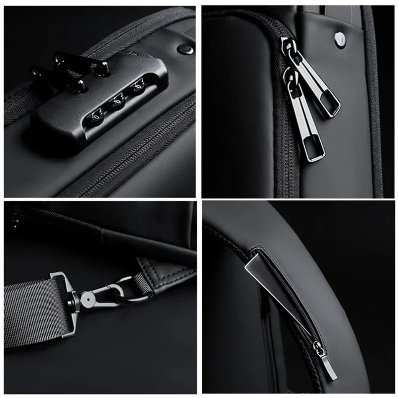 CityShield Luxury Crossbody – Multifunction Chest Bag with USB Port