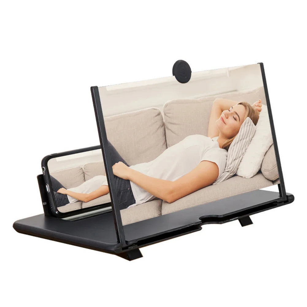 VisionBoost 3D Phone Screen Magnifier – 8/14 Inch Mobile Video Amplifier Stand