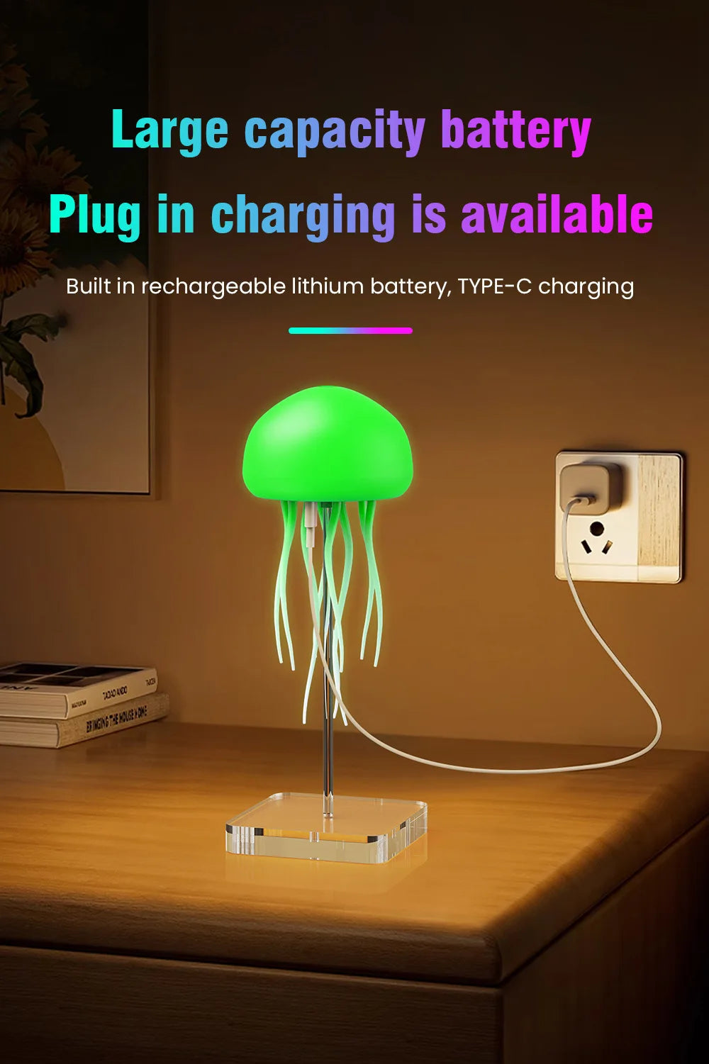 Jellyfish Lamp – RGB Voice-Control Night Light for Bedside Magic
