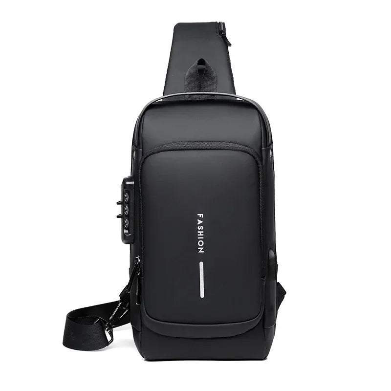 CityShield Luxury Crossbody – Multifunction Chest Bag with USB Port