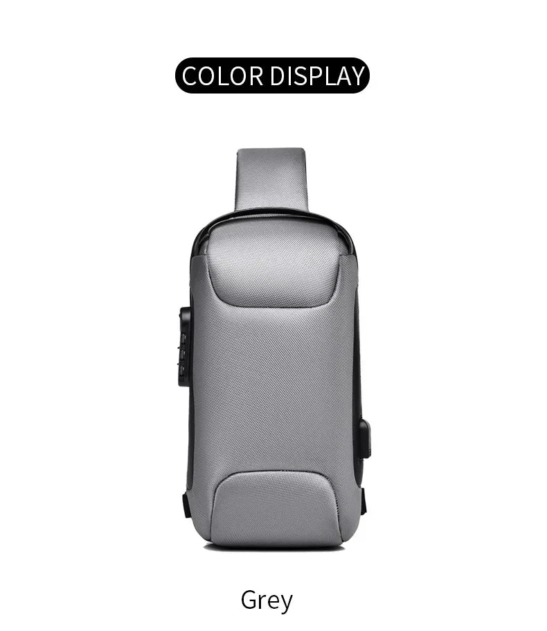 CityShield Luxury Crossbody – Multifunction Chest Bag with USB Port