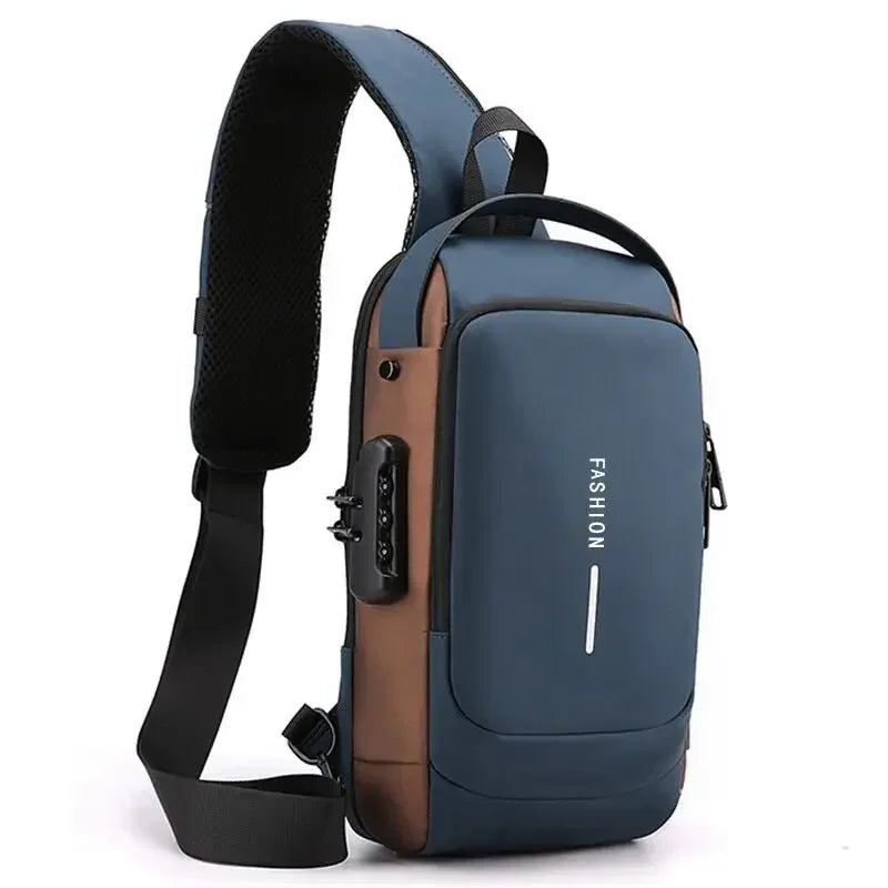 CityShield Luxury Crossbody – Multifunction Chest Bag with USB Port