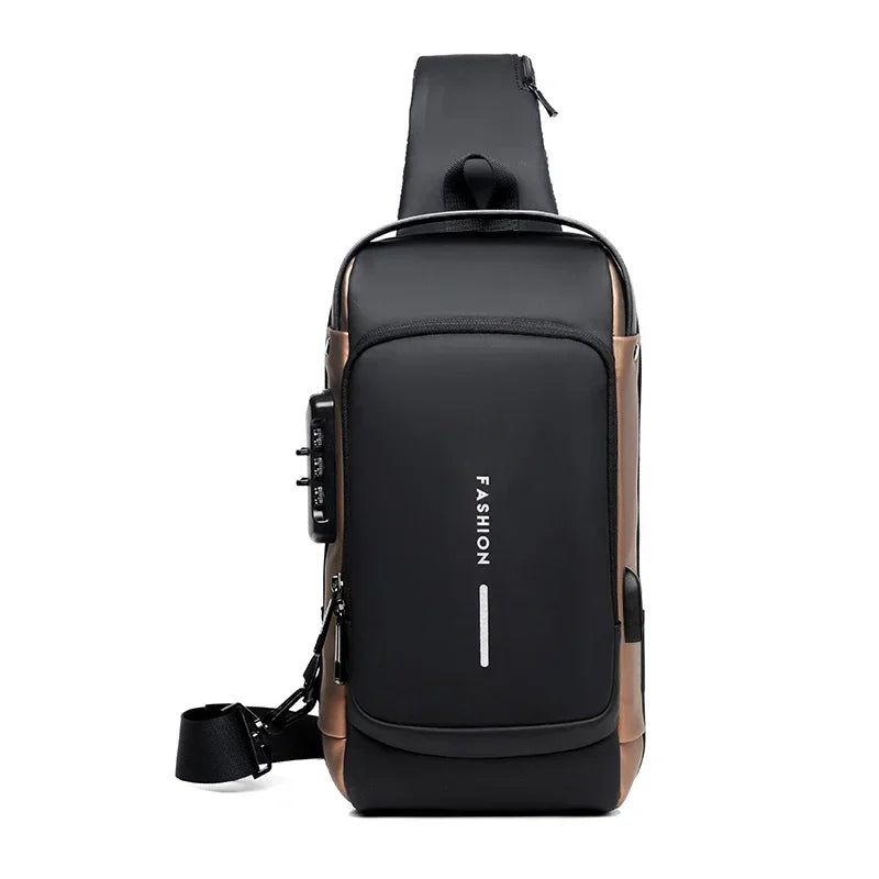 CityShield Luxury Crossbody – Multifunction Chest Bag with USB Port