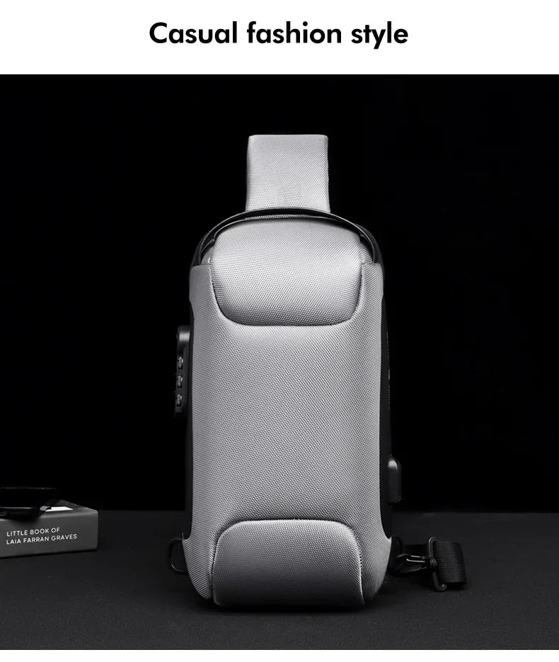 CityShield Luxury Crossbody – Multifunction Chest Bag with USB Port