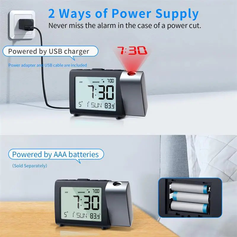 ProTime Glow – LED Projection Alarm Clock for Modern Bedrooms