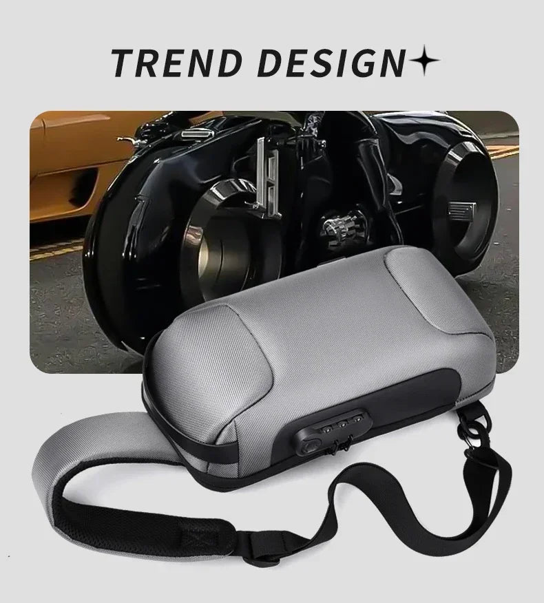 CityShield Luxury Crossbody – Multifunction Chest Bag with USB Port