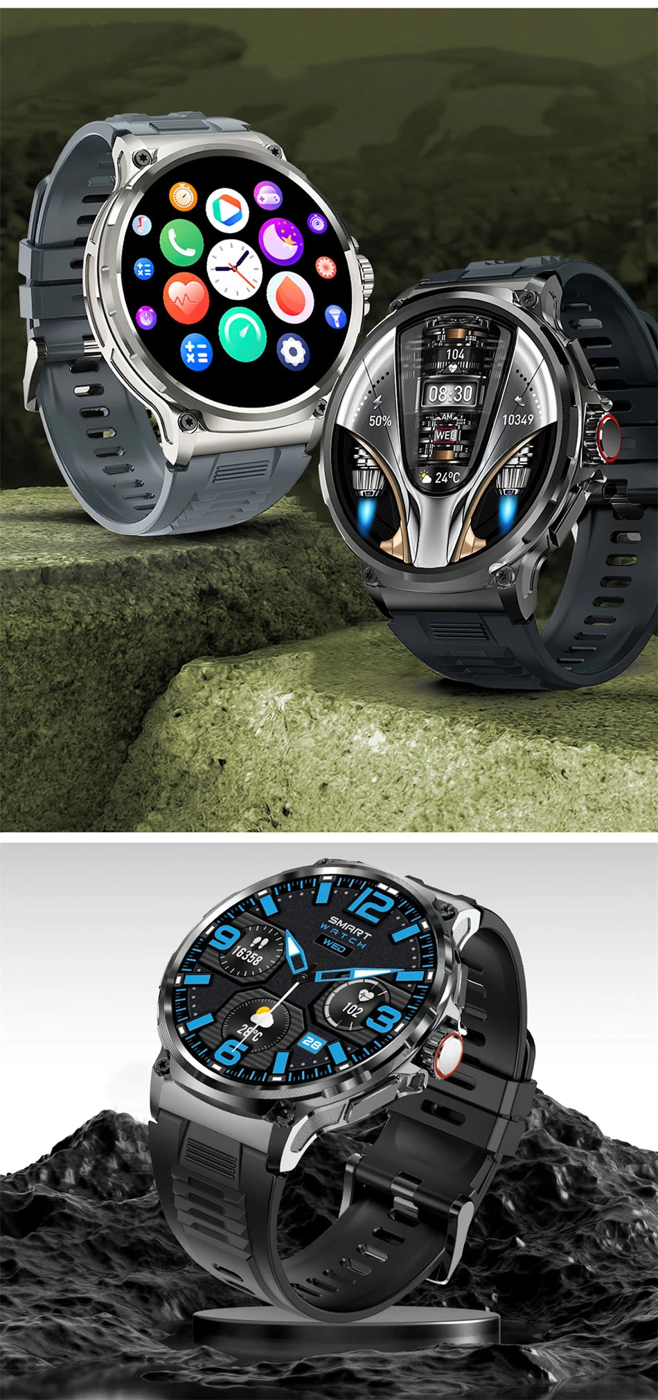 MetroTrack 1.85" GPS Smartwatch – Ultra-HD AMOLED, 710 mAh Battery