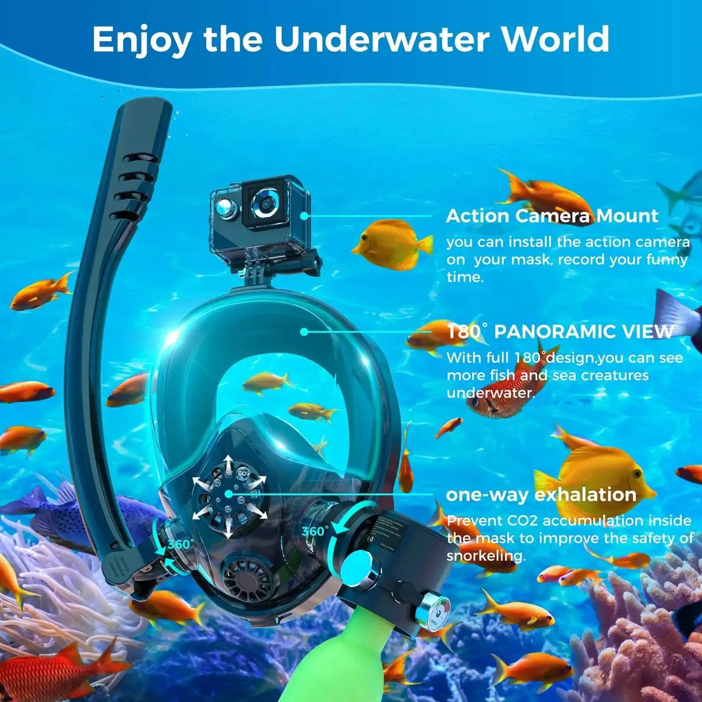 ShallowDive 0.5L Mini Scuba Tank + Snorkelling Mask – 10 min / 5 m