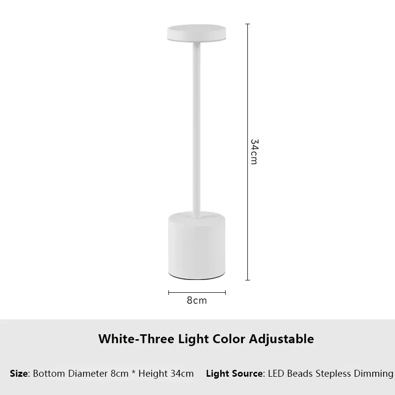 Lampe de table LED à capteur tactile simple – Rechargeable et élégante
