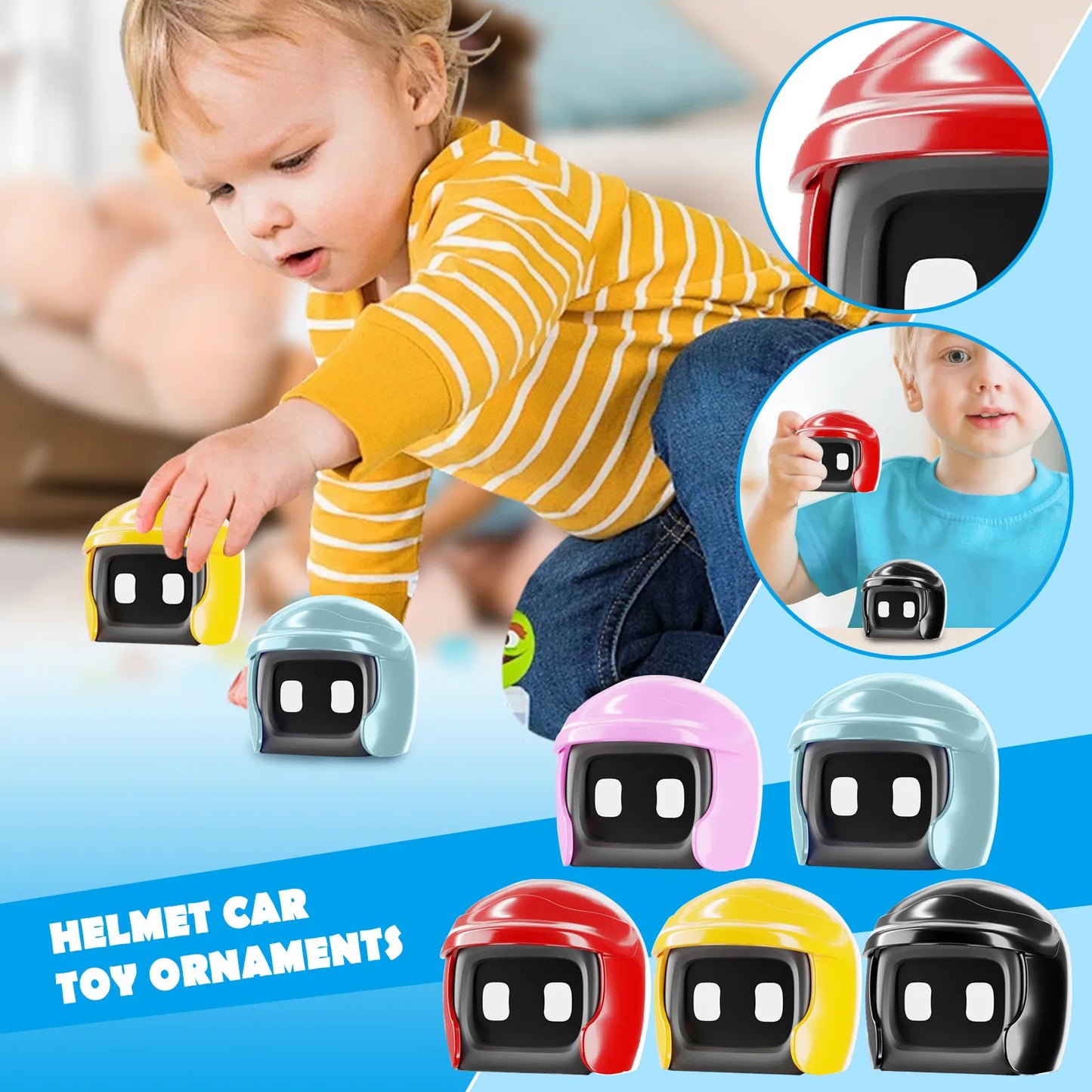 Poki Q-Version Helmet Toy – Cute Car Robot for Kids' Fun & Play"