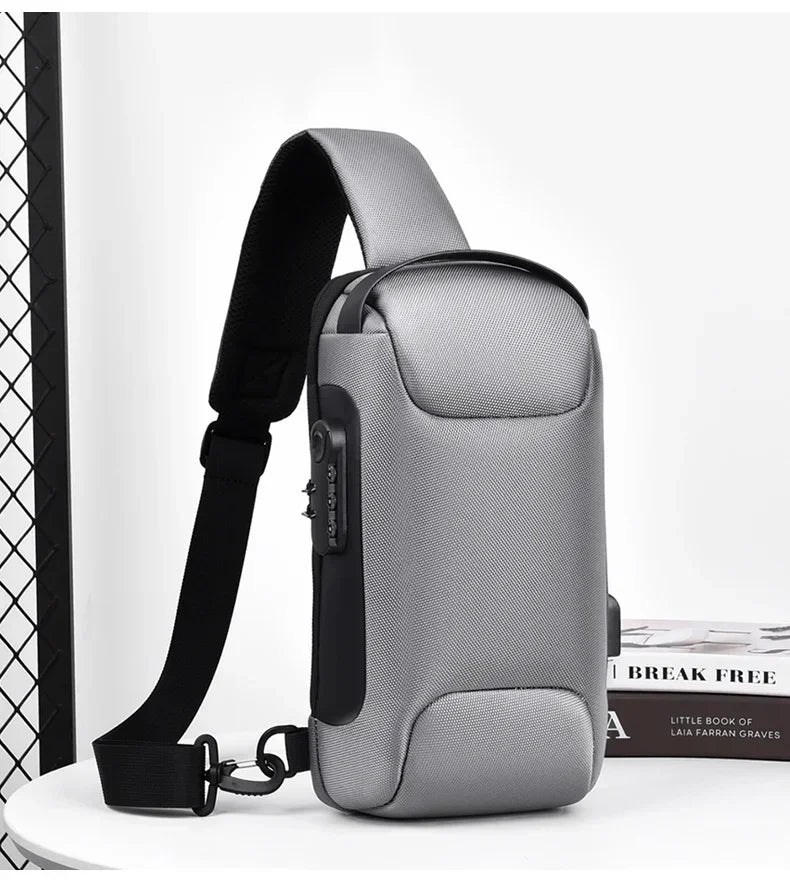 CityShield Luxury Crossbody – Multifunction Chest Bag with USB Port