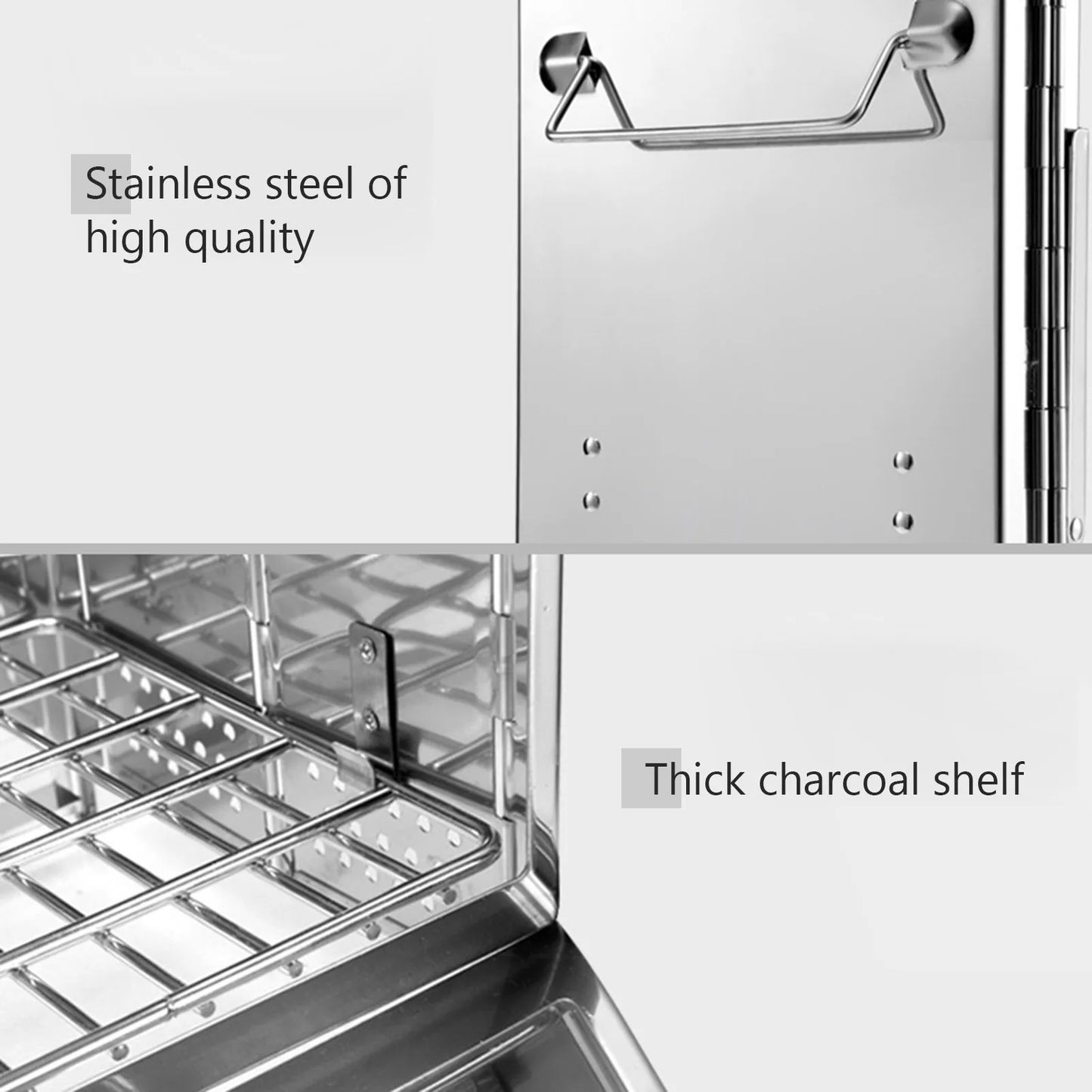 Foldable Camping Wood Stove & Charcoal Grill