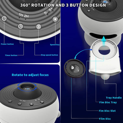 AuroraBeam Galaxy Projector – Bluetooth & Timer