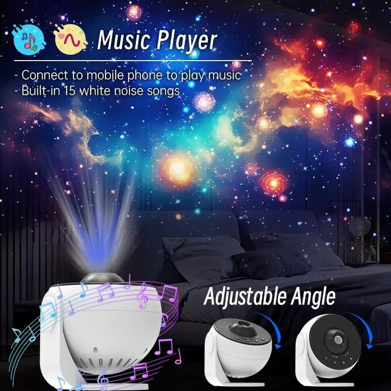 AuroraBeam Galaxy Projector – Bluetooth & Timer