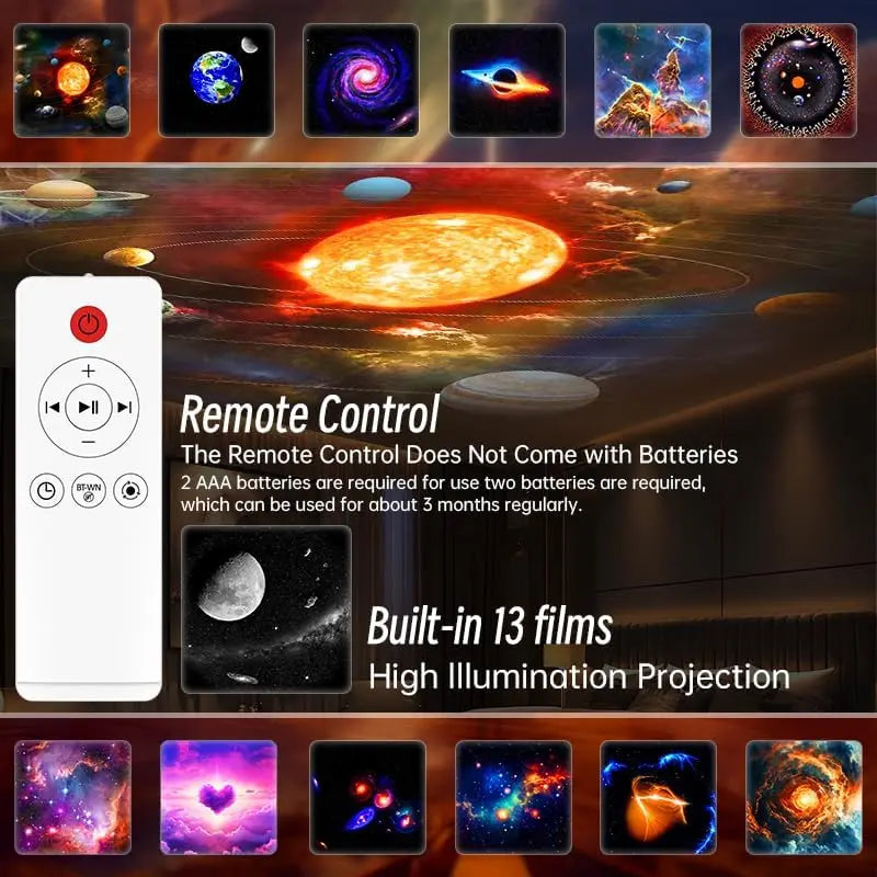 AuroraBeam Galaxy Projector – Bluetooth & Timer