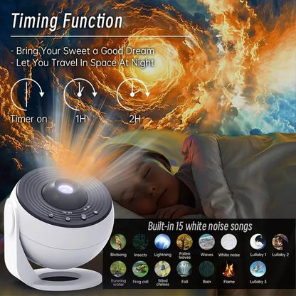 AuroraBeam Galaxy Projector – Bluetooth & Timer