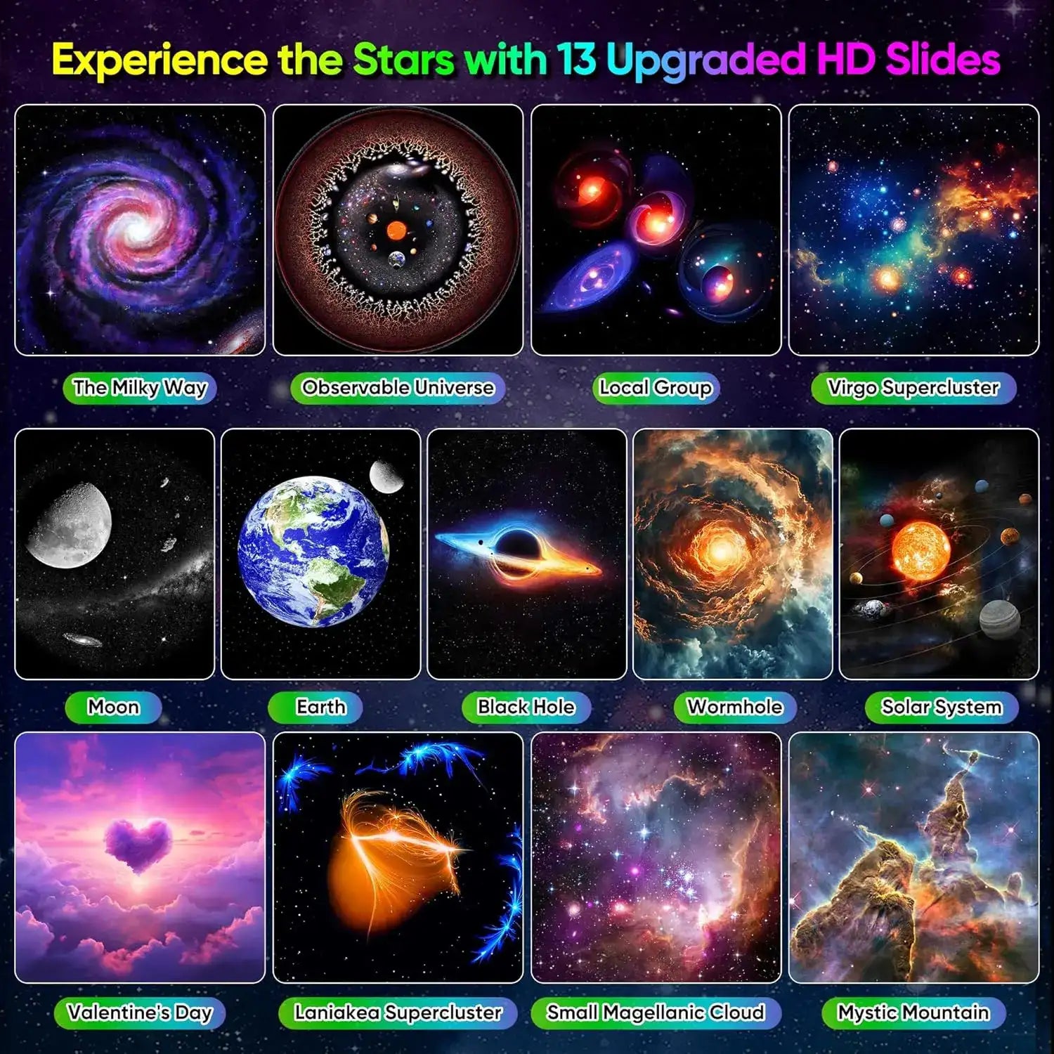 AuroraBeam Galaxy Projector – Bluetooth & Timer