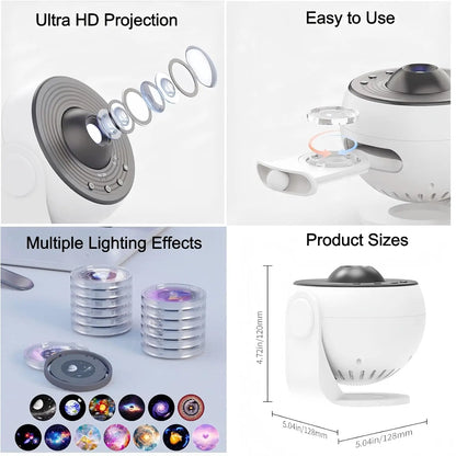 AuroraBeam Galaxy Projector – Bluetooth & Timer