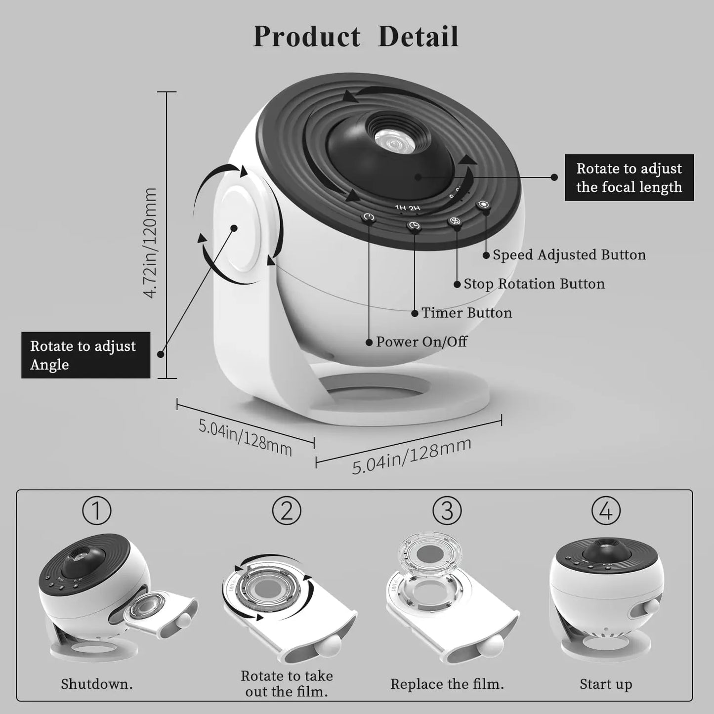 AuroraBeam Galaxy Projector – Bluetooth & Timer