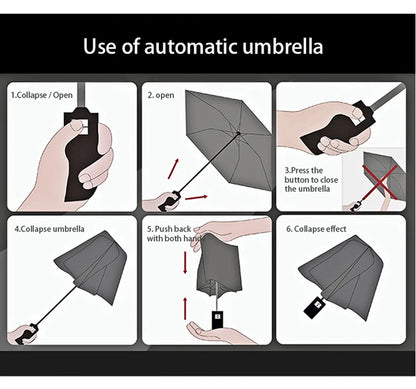StormGuard – Auto-Fold Windproof Umbrella with 12-Rib Reverse Design