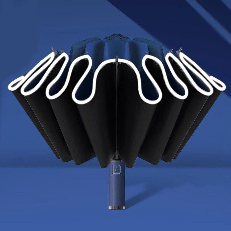 StormGuard – Auto-Fold Windproof Umbrella with 12-Rib Reverse Design