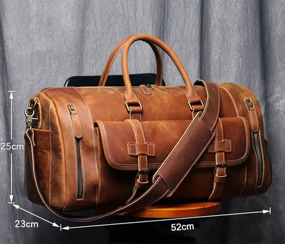 VintageTravel Leather Duffle Bag
