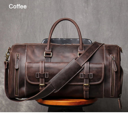 VintageTravel Leather Duffle Bag