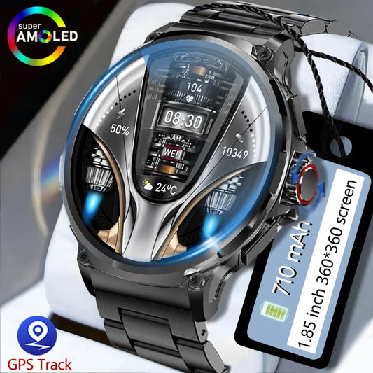 MetroTrack 1.85" GPS Smartwatch – Ultra-HD AMOLED, 710 mAh Battery