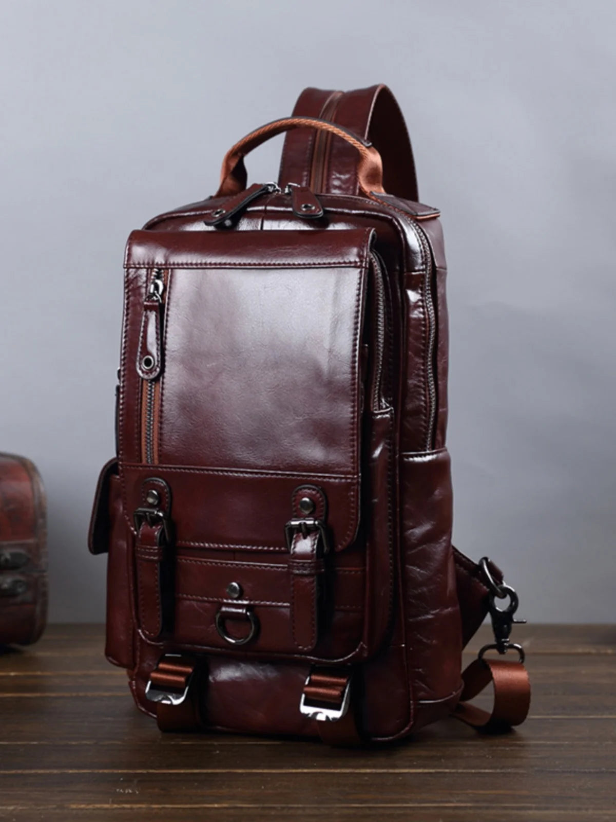 VintageLeather Chest Backpack