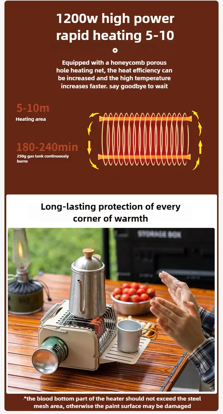 NomadWarm 2-in-1 Camping Gas Stove Heate