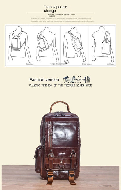 VintageLeather Chest Backpack