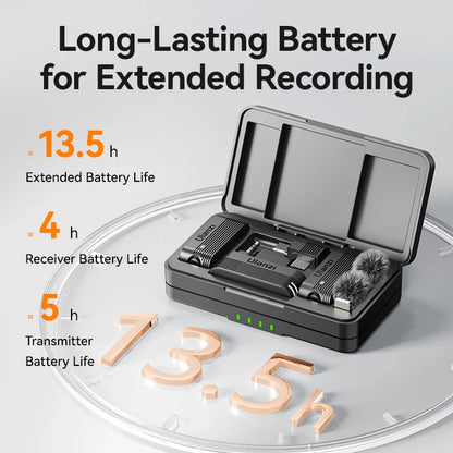 ClearTone Pro Wireless Lavalier Mic – 20M Range for Phone & Camera Recording