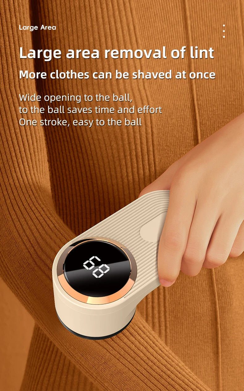 FuzzClean Pro – LED Digital Lint Remover, USB Rechargeable