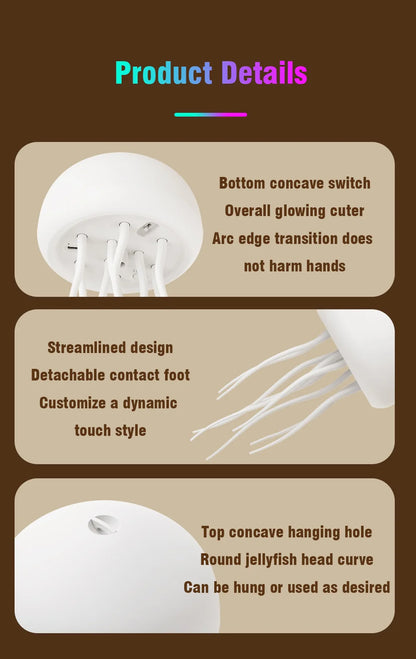 Jellyfish Lamp – RGB Voice-Control Night Light for Bedside Magic