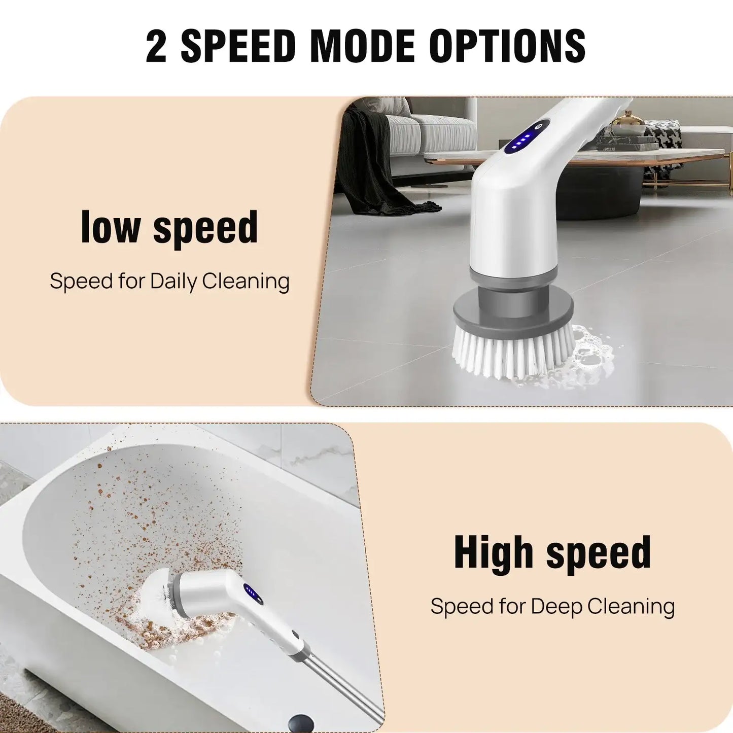 Electric Spin Scrubber Pro – Rechargeable, Adjustable Handle (10-in-1)