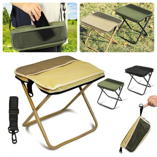 PackMate™ Folding Backpack Stool – Compact Outdoor Seat with Carry Bag