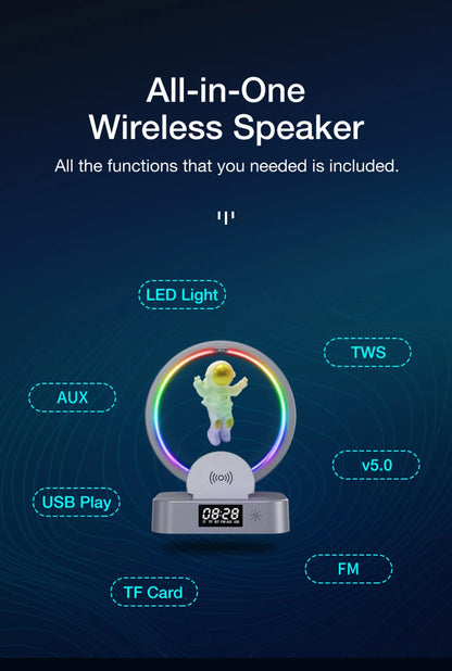 AstroBeat Glow – Floating Astronaut Bluetooth Speaker