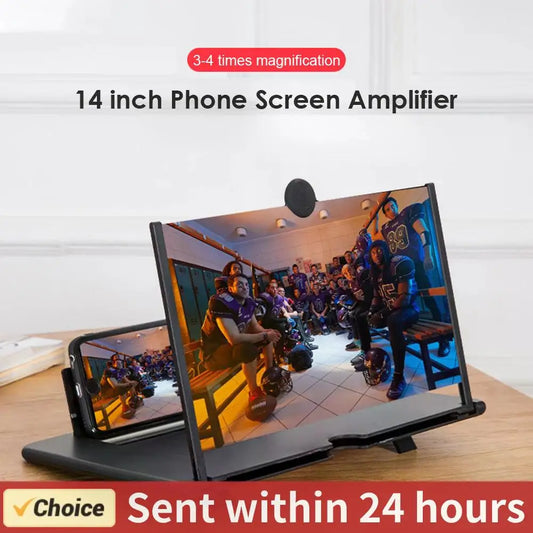 VisionBoost 3D Phone Screen Magnifier – 8/14 Inch Mobile Video Amplifier Stand