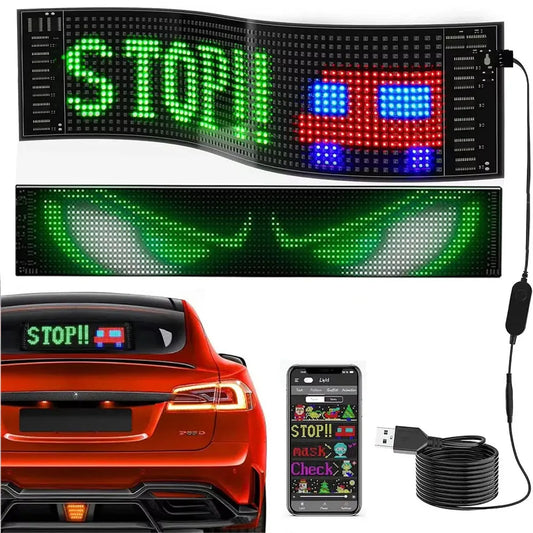 ScrollBright™ LED Car Sign – Customisable App-Control Display Panel