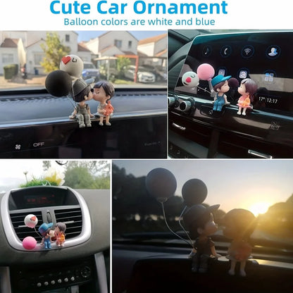 SweetRide Couple Figurine – Cute Car Dashboard Decoration