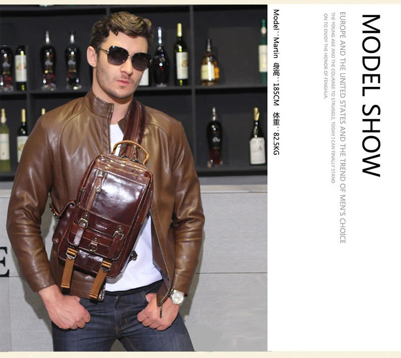VintageLeather Chest Backpack