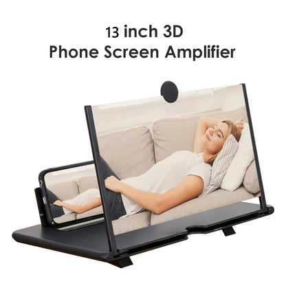 VisionBoost 3D Phone Screen Magnifier – 8/14 Inch Mobile Video Amplifier Stand