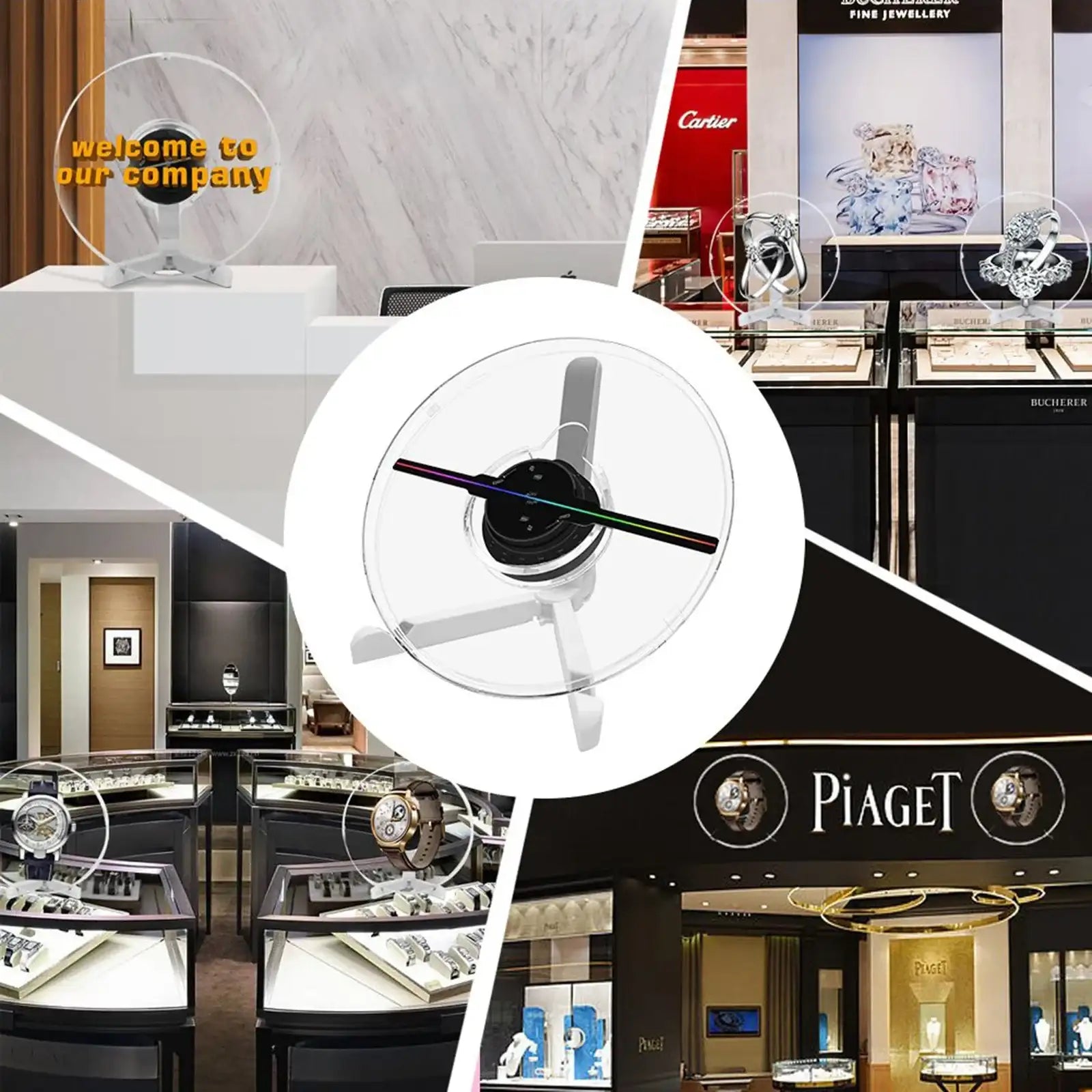 HoloSpin 25cm 3D Hologram Fan – Wi-Fi LED Logo Display