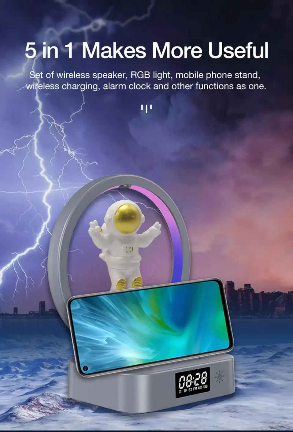 AstroBeat Glow – Floating Astronaut Bluetooth Speaker