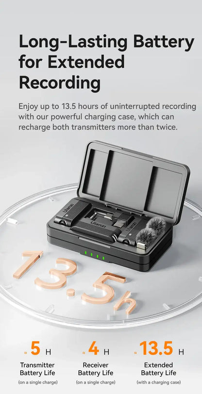 ClearTone Pro Wireless Lavalier Mic – 20M Range for Phone & Camera Recording