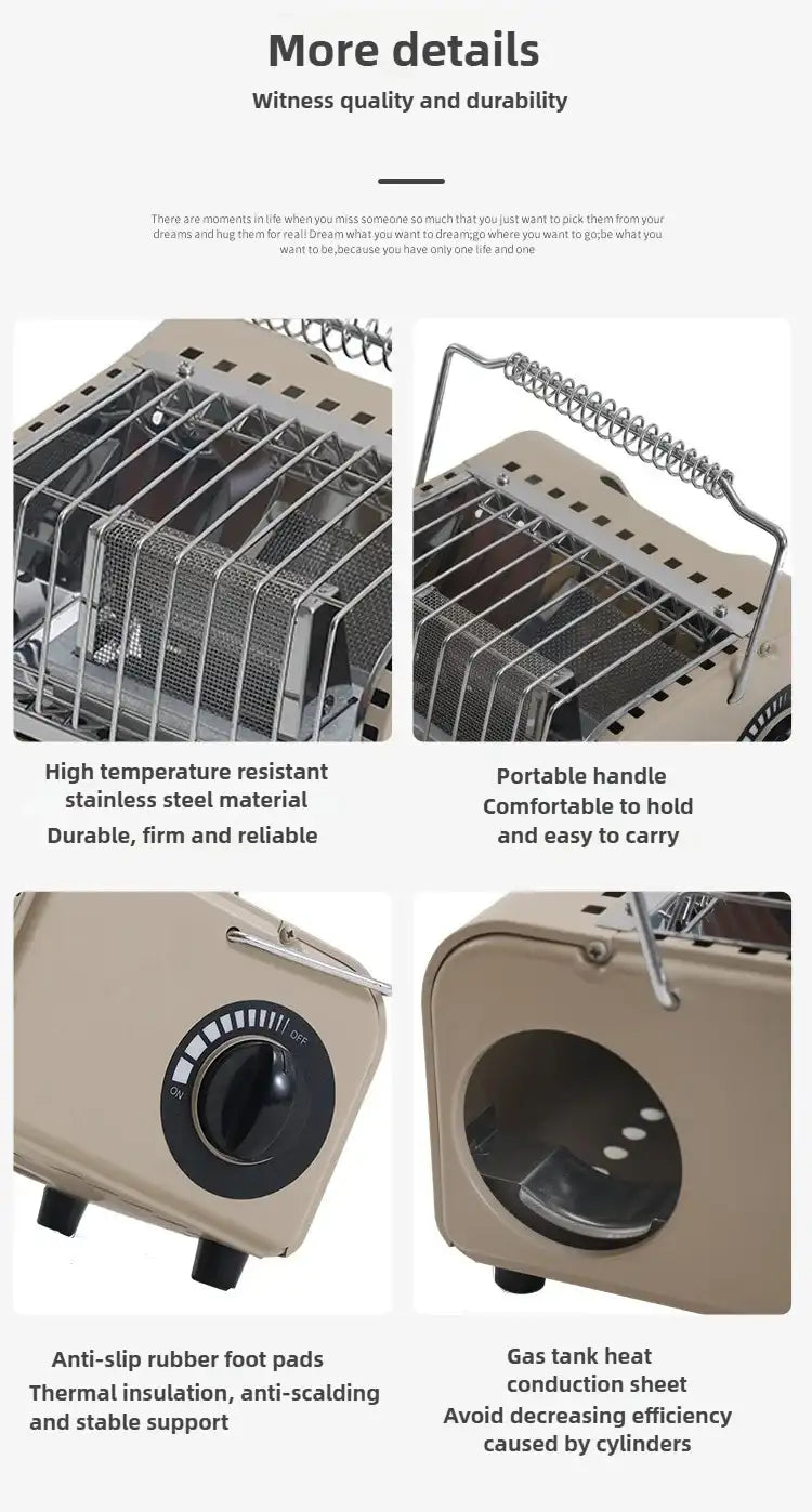 NomadWarm 2-in-1 Camping Gas Stove Heate
