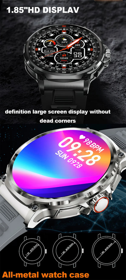 MetroTrack 1.85" GPS Smartwatch – Ultra-HD AMOLED, 710 mAh Battery